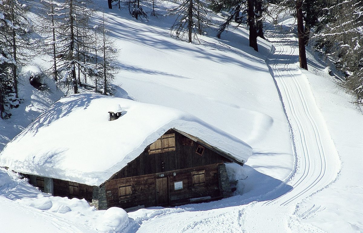 Hütte im Schnee